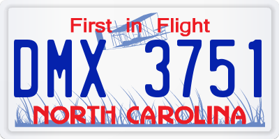 NC license plate DMX3751