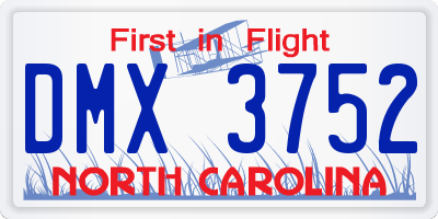 NC license plate DMX3752