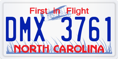 NC license plate DMX3761
