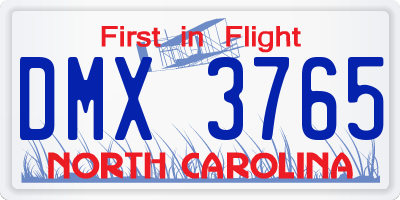 NC license plate DMX3765