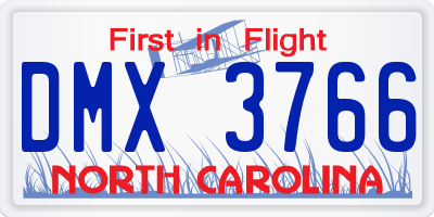 NC license plate DMX3766