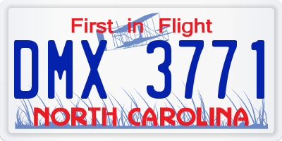 NC license plate DMX3771