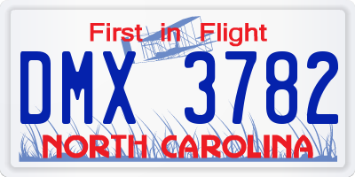 NC license plate DMX3782