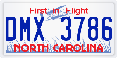 NC license plate DMX3786