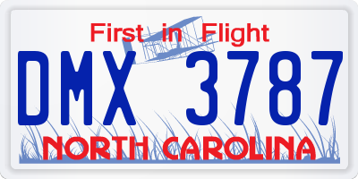 NC license plate DMX3787