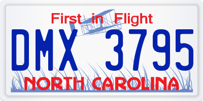 NC license plate DMX3795