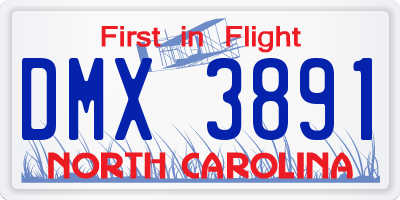 NC license plate DMX3891