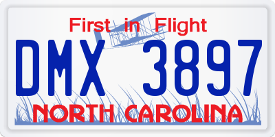 NC license plate DMX3897