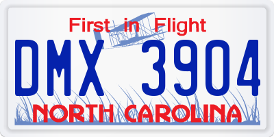NC license plate DMX3904