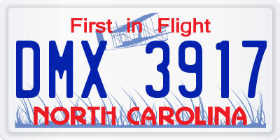 NC license plate DMX3917