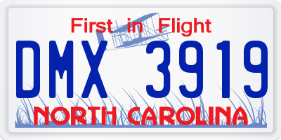 NC license plate DMX3919