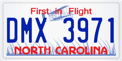 NC license plate DMX3971