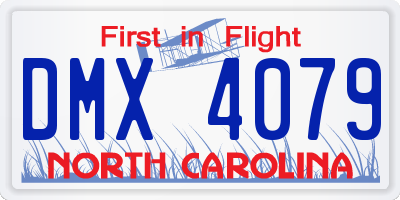 NC license plate DMX4079