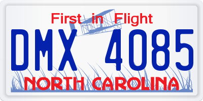 NC license plate DMX4085