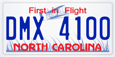 NC license plate DMX4100