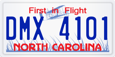 NC license plate DMX4101