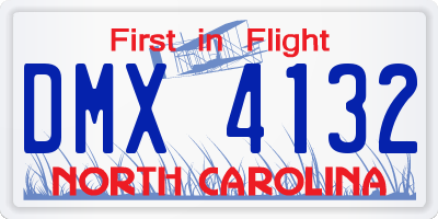 NC license plate DMX4132