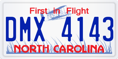 NC license plate DMX4143