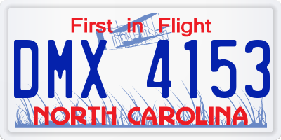 NC license plate DMX4153