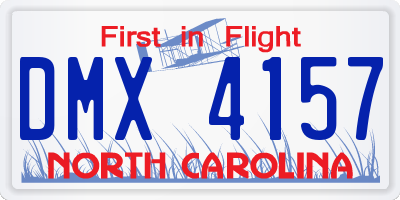 NC license plate DMX4157