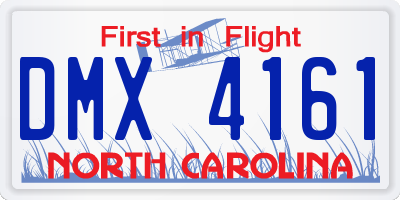 NC license plate DMX4161