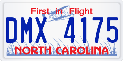 NC license plate DMX4175