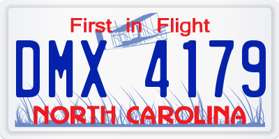 NC license plate DMX4179