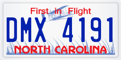 NC license plate DMX4191