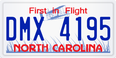 NC license plate DMX4195