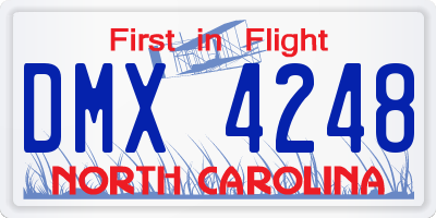 NC license plate DMX4248