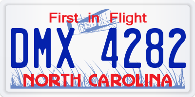 NC license plate DMX4282