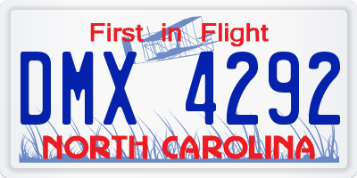NC license plate DMX4292