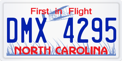 NC license plate DMX4295