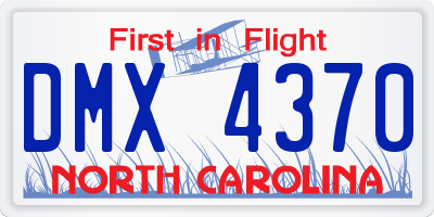 NC license plate DMX4370