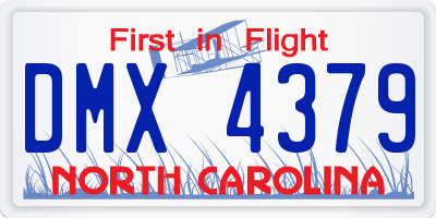 NC license plate DMX4379
