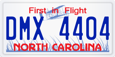 NC license plate DMX4404