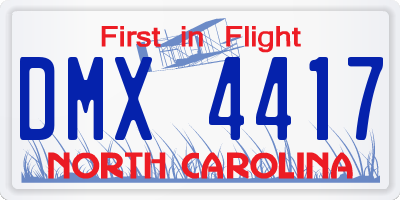 NC license plate DMX4417