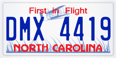 NC license plate DMX4419