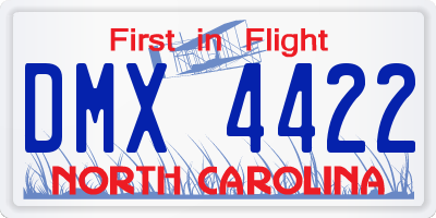 NC license plate DMX4422