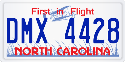 NC license plate DMX4428
