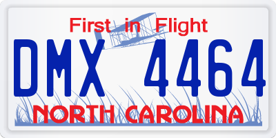 NC license plate DMX4464