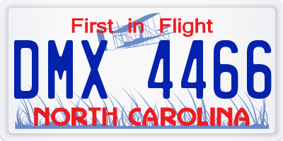 NC license plate DMX4466