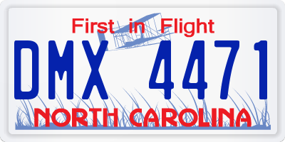 NC license plate DMX4471