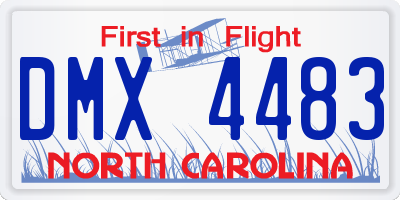 NC license plate DMX4483