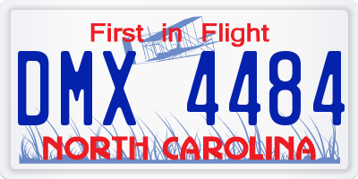 NC license plate DMX4484