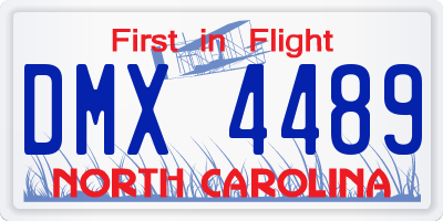 NC license plate DMX4489