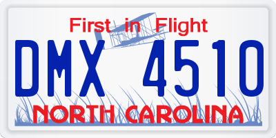 NC license plate DMX4510
