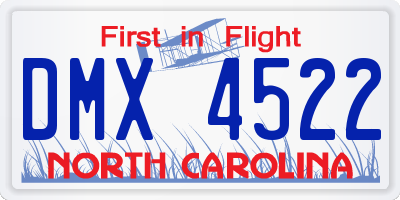 NC license plate DMX4522