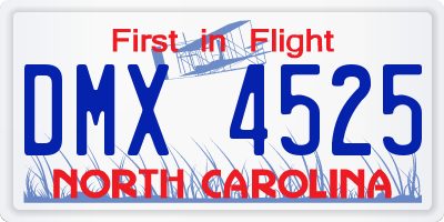 NC license plate DMX4525