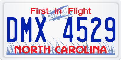 NC license plate DMX4529